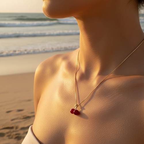 Cherry Necklace Lifestyle